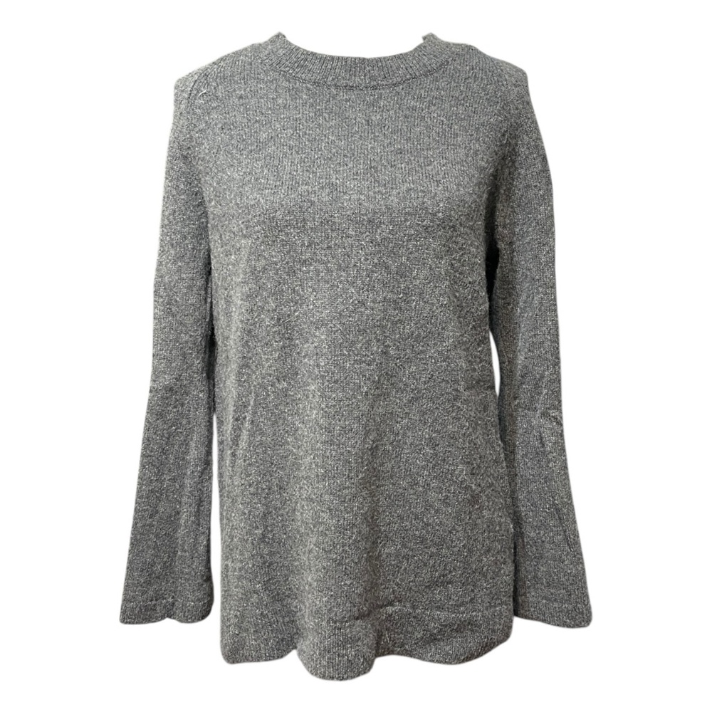 Ann Taylor Grey Wool Cashmere Bell Sleeve Pullover Sweater Women Medium Petite